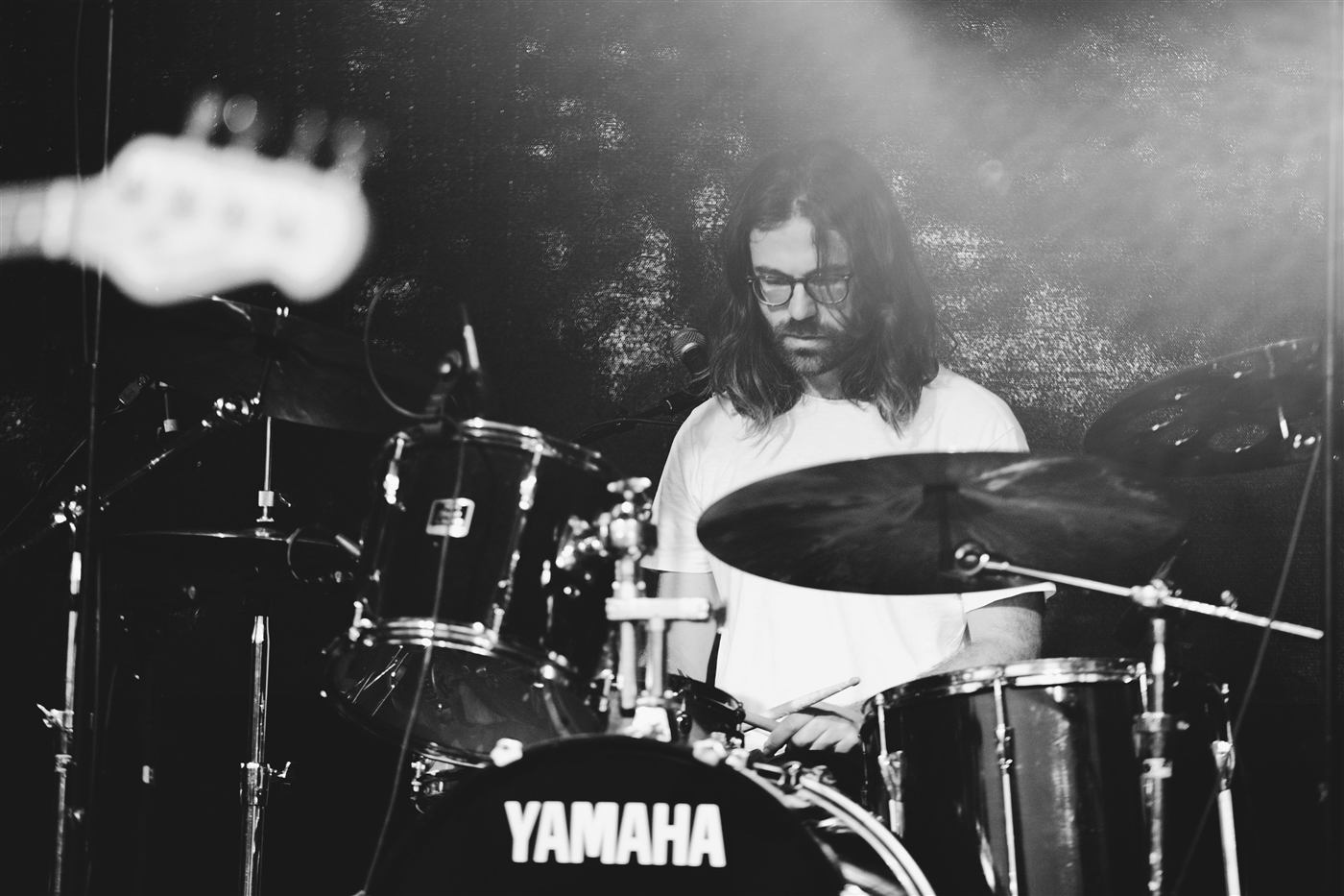 Drummer behind the kit